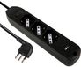 Electraline 61992 meervoudige stekkerdoos 3 plaatsen P40 veelzijdig + 2 USB (1 type A + 1 type C) 17 W met schakelaar met overstroombeveiliging, kleine Italiaanse stekker 10 A, ruimtebesparend, kabel