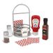 Casdon Heinz Sauce Caddy | 9-delige speelkeukenset voor kinderen vanaf 3 jaar | Inclusief pretend tomatenketchup, azijn, zout- en pepershakers, servetten en Caddy.