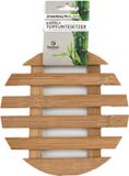 Haushaltshelden pannenonderzetters - rond - D17 cm - bamboe hout