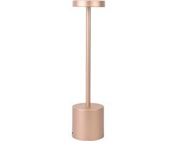 Blyx® - Oplaadbare Tafellamp - Draadloze Lamp - Dimbare Ledlamp - Bureaulamp - Woonkamer Lamp - Decoratie Woonkamer, Slaapkamer & Tuin - (8x34cm) - Rose Goud