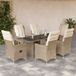 Prolenta Maison Exclusive - Tuinset voor in de tuin, bestaande uit 7 delen met kussens, kleur: beige, materiaal: polyrotan