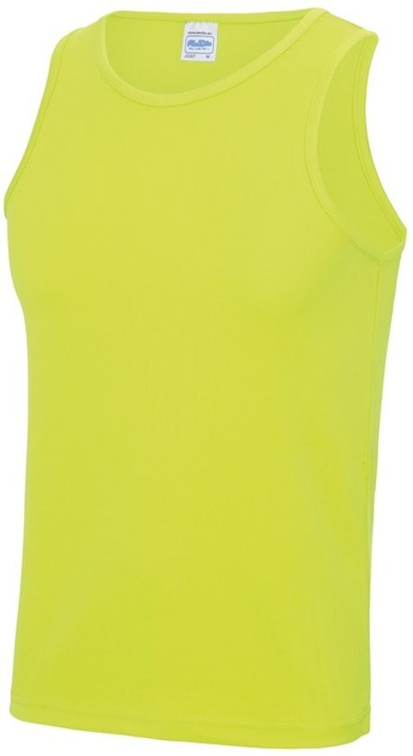 Awdis Sport hardloop singlet neon geel voor heren - Heren sportkleding hemd/top fluor geel L (42/52