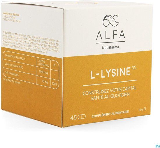 Alfa L-lysine 1000mg Tabletten 45 stuks