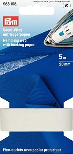 prym 20 mm 5 m Hemming Web avec dos, papier blanc