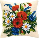 Vervaco Kruissteekkussen kit - Veldbloemenboeket