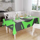 Bonamaison Tafelkleed, Anti-Mold, Sneldrogend, Waterdicht, 100% Polyester Tafellaken, Neon groene rook, 140 x 160 Cm