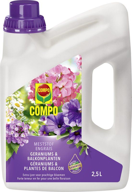 COMPO Vloeibare Meststof Geraniums & Balkonplanten 2,5 L - Voor Prachtige Bloei