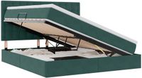 vidaXL LED opbergbed met matras Donkergroen 180 x 200 cm Fluweel