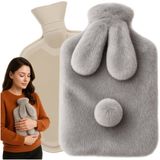 Ruhhy Warmwaterkruik 1.8L - Grijs - Pluche Hoes