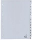 Kangaro Tabbladen 23-gaats G415CM 1-15 genummerd grijs PP - 20 stuks