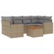 vidaXL 7-delige Loungeset met kussens, polyrattan, gemengd beige