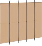 vidaXL - 5-paneel - scheidingswand - Beige - 250 x 220 cm - Stof