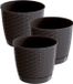 Prosperplast 3x Ronde Gevlochten Plantenpotten - Ø 30 cm - Bruin