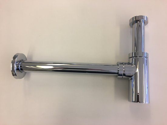Douchebakkenopmaat.nl Design Sifon 1¼" chroom met muurbuis