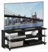 Support TV avec 3 niveaux, noyer américain/acier inoxydable