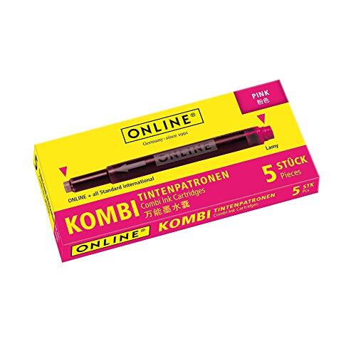 Online Schreibgeräte Online combi-inktcartridge roze