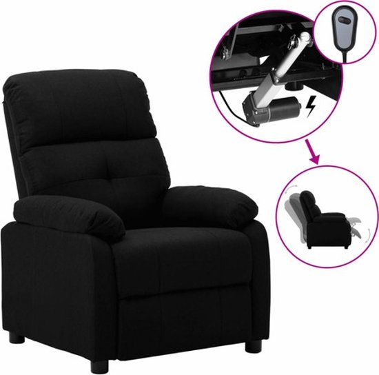 vidaXL Fauteuil verstelbaar elektrisch stof zwart