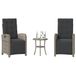 Maison Exclusive - Ensemble de bistro 3 pièces avec coussins, gris, en polyrotin