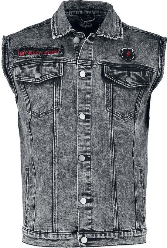 Rock Rebel by EMP Zwarte Bodywarmer met Acid Wash - Heren - M