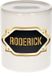 Bellatio Decorations Shoppartners Bv Spaarpot met voornaam Roderick - wit - met goud/zwart embleem - 8 x 9 cm - keramiek - met afsluitdop - cadeau verjaardag