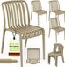 tillvex® Chaise de jardin Set de 4 empilable résistant aux intempéries sans accoudoir | Chaises d'extérieur supportant jusqu'à 120 kg | Chaise de jardin d'extérieur | Chaise de terrasse meubles de jardin balcon jardin terrasse