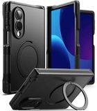 Ringke Alles - Hoesje Geschikt voor Samsung Galaxy Z Fold 8 - Compatibel met MagSafe / Qi2 - Rugged Back Cover - Beschermhoes 360° Draaibare Magnetische Standaard - Zwart