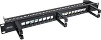 InLine® 16-weg patchpaneel, Keystone leeg paneel met 3 beugels, 19, 1U, zwart