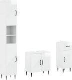 vidaXL - 3-delig - badkamerkast - set - HAARLEM - Hoogglans - Wit - Bewerkt - hout