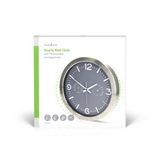 Nedis Wandklok - Diameter 30 cm - Stil Uurwerk - Thermometer - Hygrometer - Grijs