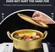 Merkloos Casserole de cuisinier pour fenêtre - Poêle coréenne en aluminium avec couvercle, cuillère et baguettes - Ustensiles de cuisine pour cuisiner soupe, pâtes, ragoût - 18cm Or