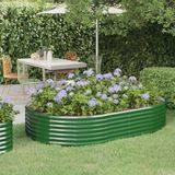 vidaXL Plantenbak 214x140x36 cm gegalvaniseerd staal groen
