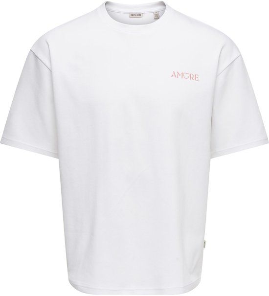 ONLY & SONS ONLY - Heren t-shirt - Maat M - Mannen - wit - katoen