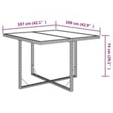 vidaXL Tuintafel Bruin Polywood 109x107x74 cm