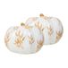 HEITMANN DECO - Keramische paddenstoelen set van 2, wit met gouden patroon, ca. 40 cm & 25 cm