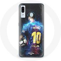 Maniacase Hoesje voor Samsung Galaxy A30 Lionel Messi FCB Barcelona Voetbalclub