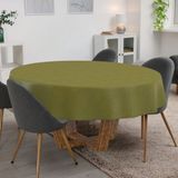 ANRO Tafelkleed Olijfgroen linnenlook Rond Ø140cm