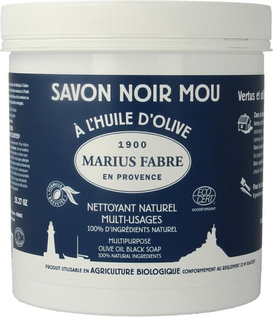 Savon Noir Lavoir zwarte zeep pot 1000g