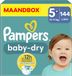 Pampers Baby Dry Maat 5+ Maandbox 144 stuks 12/17 KG