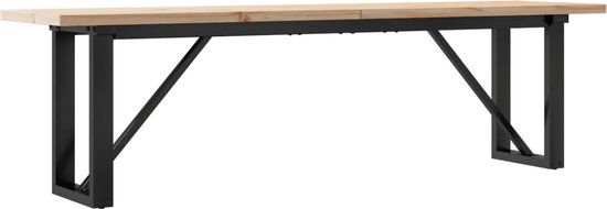 vidaXL Salontafel O-frame 160x40x45,5 cm grenenhout en staal