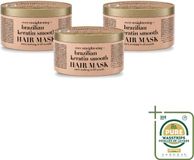 OGX Brazilian Keratin Smooth Masque capillaire - Réparation & Brillance - 300 ml (3 pièces)