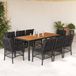 Maison Exclusive - Ensemble de jardin extérieur, 9 pièces, avec coussins, noir, en polyrotin