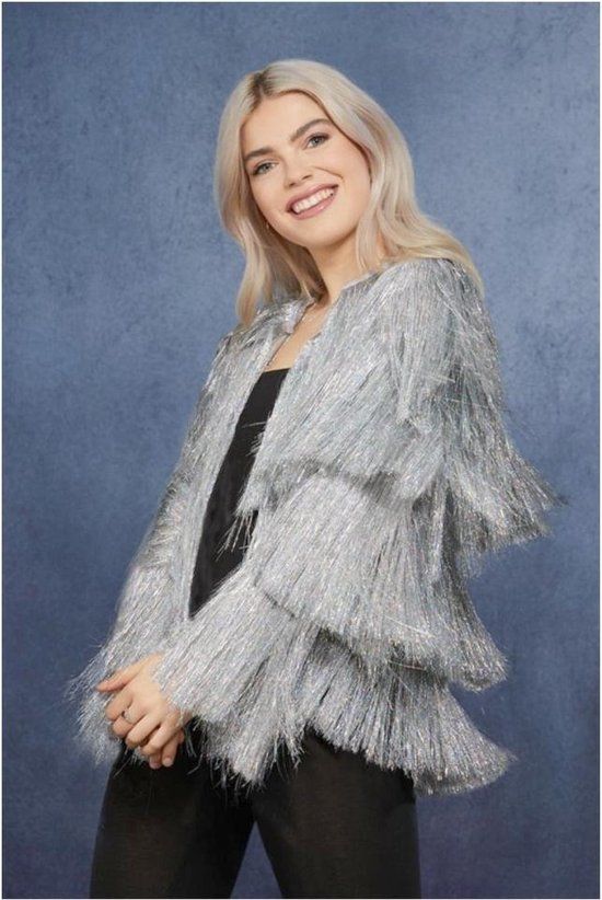 Smiffy's 80's & 90's Disco Costume - Silver - Women's S/M