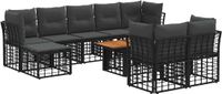 vidaXL Tuinbank - Set - 10 - st - Zwart - en - Donkergrijs - poly - rattan