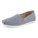 TOMS Alpargata Mocassins plats classiques pour femme, Niagara Mist Chambray Dot, 37 EU