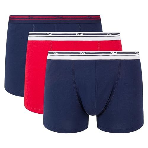 Dim Boxershorts Heren - 3 Stuks - Denim Blauw/Lava Rood/Denim Blauw - 3XL