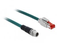 Delock câble M12 8 broches codage X vers RJ45 mâle CAT5E PVC 1 mètre Bleu