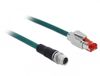 Delock câble M12 8 broches codage X vers RJ45 mâle CAT5E PVC 1 mètre Bleu