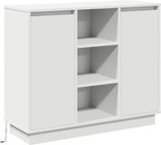 vidaXL LED Dressoir Wit Bewerkt Hout 90 x 32 x 75 cm