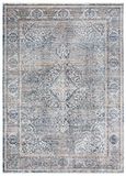Safavieh Traditioneel tapijt voor woonkamer, eetkamer, slaapkamer - Dream Collection, korte pool, grijs en turquoise, 91 x 152 cm