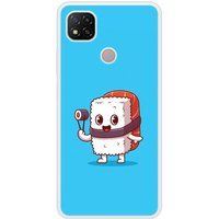 Redmi Bedrukt siliconen hoesje compatibel met Redmi 9C Sushi happy